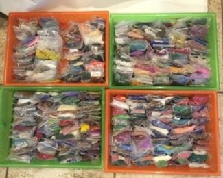 All seed beads but two rows of bugle beads