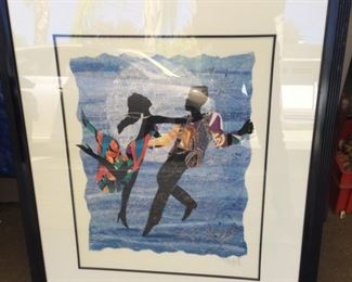 Dancing couple litho nicely matted and framed
