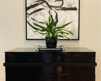 BAKER MILLING ROAD, 'BAND' DRESSER IN BLACK LIQUID LACQUER, 48WX36HX22D