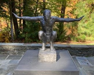 PHILLIPS COLLECTION, OUTSTRETCHED ARMS SCULPTURE, ALUMINUM, 55 X 18 X 40H