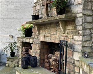 OUTDOOR PLANTERS, FIREPLACE TOOLS, ACCENTS