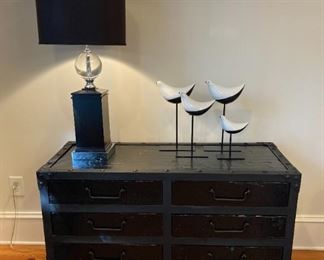 INDUSTRIAL BLACK CHEST ON LARGE CASTOR WHEELS