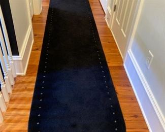 (2) MASLAND BLACK CACHE RUGS, WITH ROUNDED CORNERS, NAIL HEAD DETAIL, 30"X14" (1 OF 2 SHOWN)
