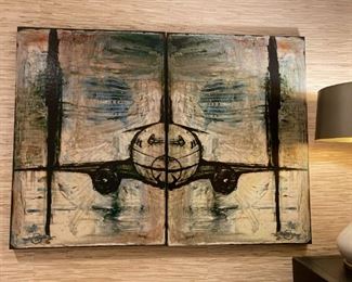 AIRPLANE ART ON CANVAS
