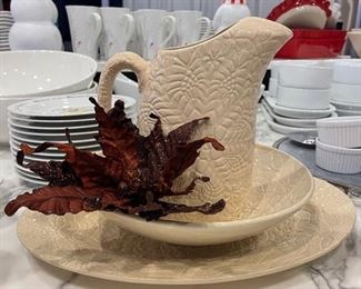 Beaver Farm Pottery Pitcher and Plate