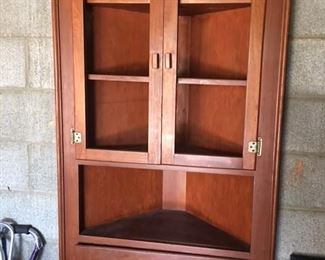 cherry corner china cabinet