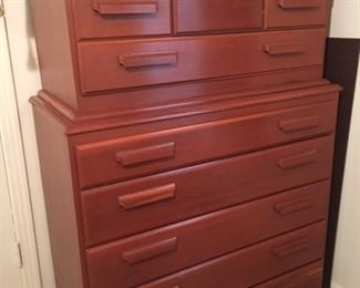 Cherry high boy dresser