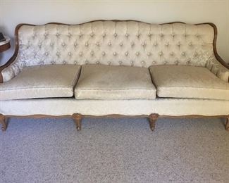 french provincial six leg button sofa 