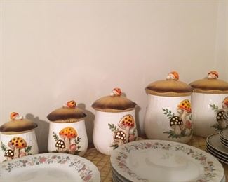 sears mushroom canister set