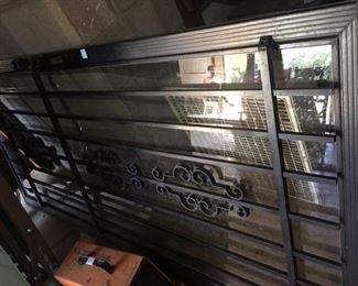 rod iron door with glass