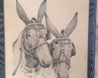 sketch of ole mules by B.Shields