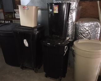 various size garbage and yard containers