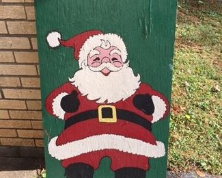 Santa wood painted 