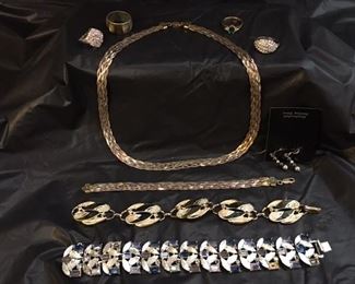 collection of ladies rings, necklace, nice variety of bracelets