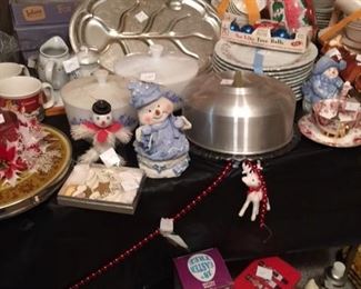 vintage snack sets , trays, Christmas items and more