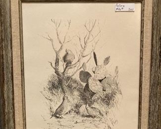 Framed art by Texas Artist Herb McKinley