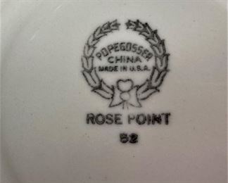 PopeGosser "Rose Point" china