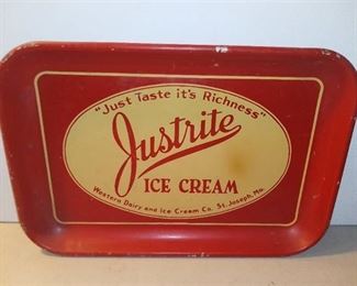 Vintage Justrite Ice Cream Tray