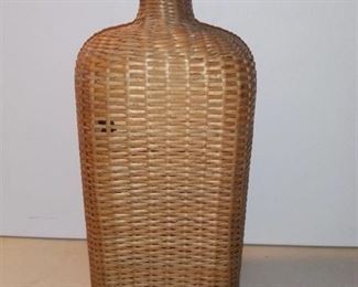 Wicker Covered Glass Flask
