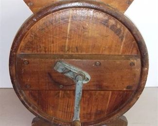Antique Wood Cylinder Churn
