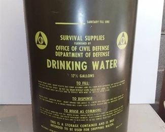 1962 Survival Supplies 17.5 Gallon Drinking Water Container