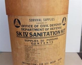 1962 Department of Defense SK IV Sanitation Kit Drum