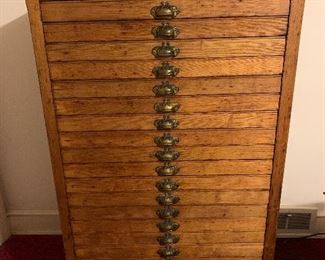 Nice Old Oak Printers Cabinet