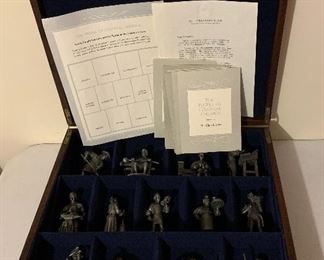 Franklin Mint "The People of Colonial America" Pewter Figures in Collector's Chest