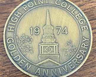 1974 High Point College Anniversary Token 