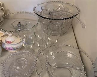 Assorted Candlewick Glassware Pieces