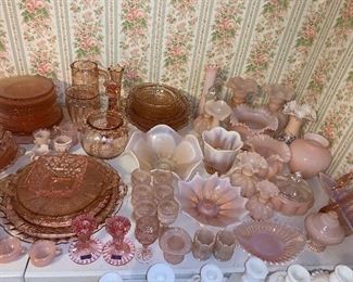 Lots of Pink Depression Glass