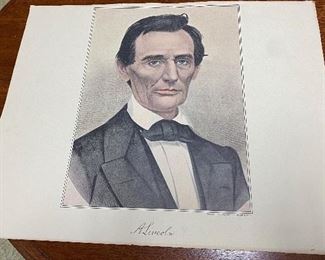 Small Vintage Currier & Ives Abraham Lincoln Reprint