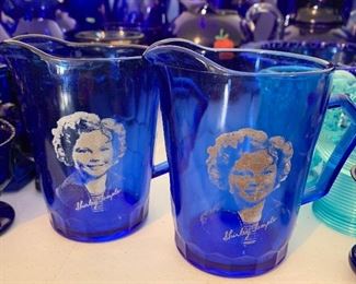 Shirley Temple Cobalt Creamers