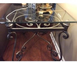 3pc set … 
Oval Glass/wrought iron 
 Coffee Table & 2 End Tables 
All 3 for $700.00
(Glass is removable)
Oval table measures : 
L 51”x W34” x H19” 
End Tables Measures:
30” x 24” 