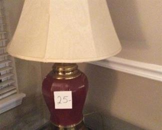 Burgundy lamp with shade 
Great price! 
$25.00