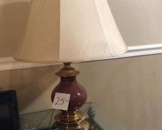 Burgundy Lamp with shade 
$25.00  Great Price ! 