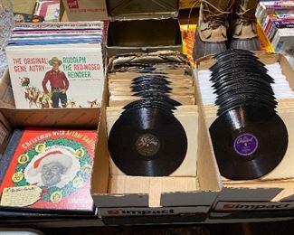 Vintage 78 RPM records.