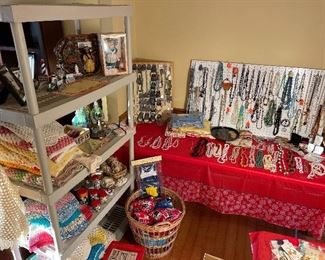 Vintage costume jewelry, new paparazzi jewelry, hand crafted jewelry, Buttons, crochet rugs, sea shells, Harbor Lights Lighthouses, hand made sport pillows, Ginny Dolls.