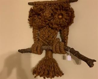 Vintage Macramé Owl 