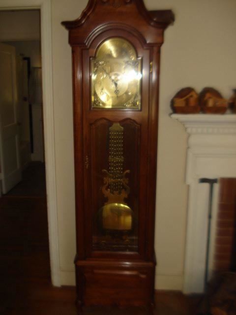 Ethan Allen grandfather clock, Cherry