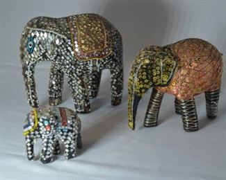 Decorative  wooden elephants