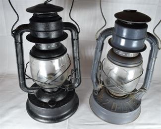 Pair of Dietz D-lite oil lanterns