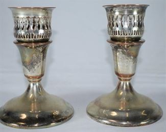 Twin silverplate candle holders