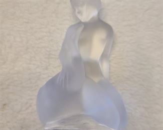 Lalique Lady With Swan Figurine