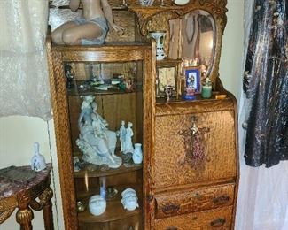 Antique Curio Cabinet/Desk Combo