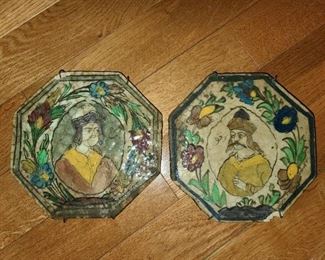 Antique Italian Salvaged Handpainted Wall Tiles