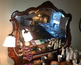 Antique Dresser With Attached Mirror