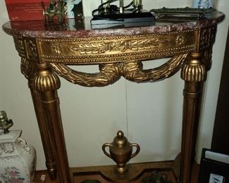 Marble Top Gold Gilt Table