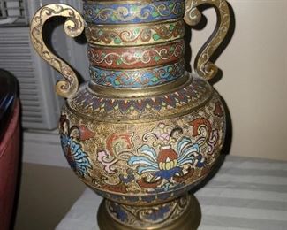 Metal Enamel Vase (Similar To Cloisonne)