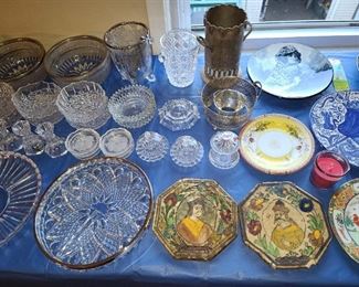 Assorted China, Plates, Crystal, Etc.